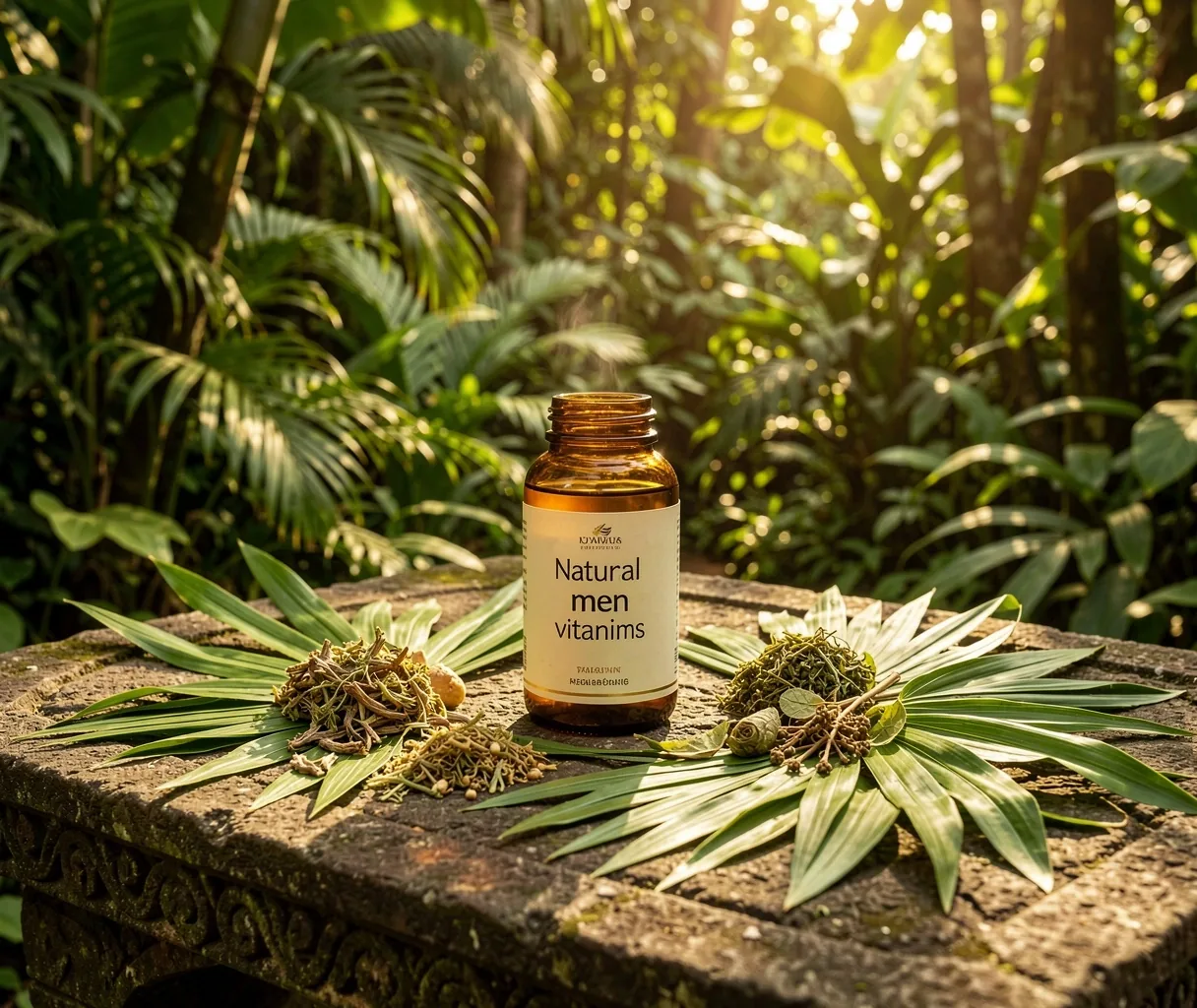 Balinese wellness setting with natural ingredients